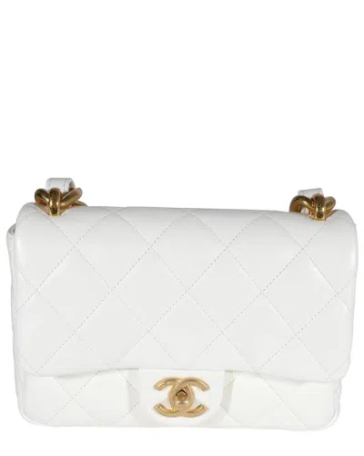 Pre-owned Chanel White Quilted Lambskin Small Funky Town Flap Bag (authentic Pre-loved)