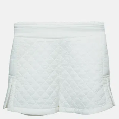Pre-owned Chanel White Synthetic Quilted Detail Shorts S