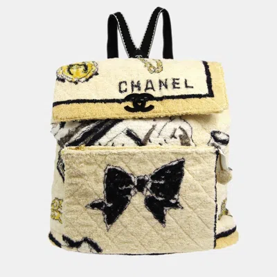 Pre-owned Chanel White Terry Cloth Backpack `94 Collection