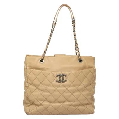 Pre-owned Chanel Wild Stitch Beige Leather Shoulder Bag ()