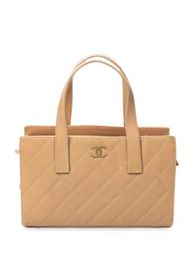 Pre-owned Chanel Wild Stitch Cc Tote Bag In Neutrals