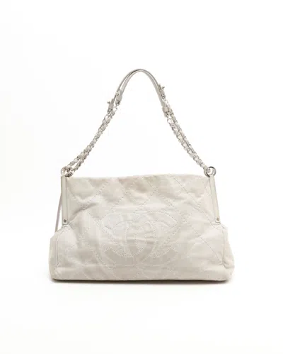 Pre-owned Chanel Wild Stitch Chain Bag In Gray
