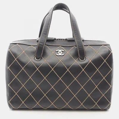 Pre-owned Chanel Wild Stitch Handbag Leather Black