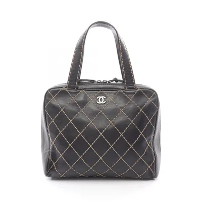 Pre-owned Chanel Wild Stitch Leather Handbag () In Black