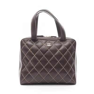 Pre-owned Chanel Wild Stitch Leather Handbag () In Brown
