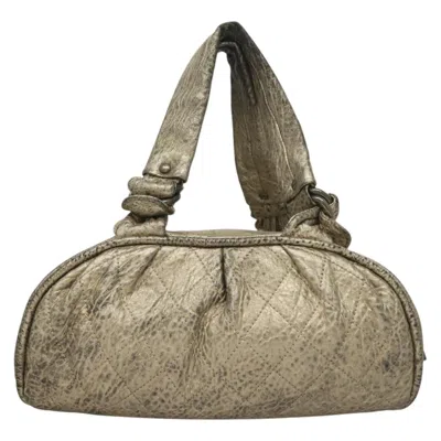 Pre-owned Chanel Wild Stitch Leather Handbag () In Silver
