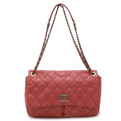Pre-owned Chanel Wild Stitch Leather Shoulder Bag () In Pink