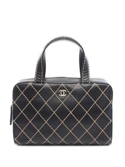 Pre-owned Chanel Wild Stitch Tote Bag In Black