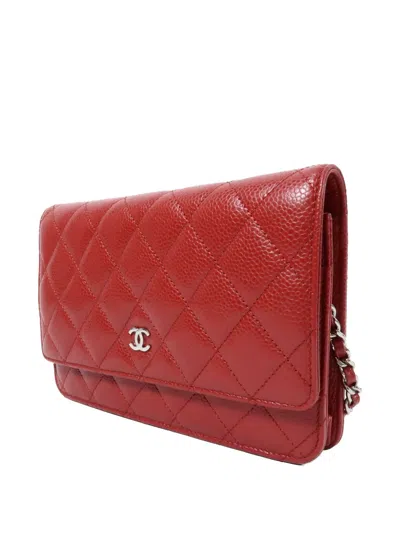 Pre-owned Chanel Woc Wallet In Red