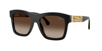Pre-owned Chanel Woman Sunglass Ch5533a Square Sunglasses Ch5533a In Gradient Brown Polar