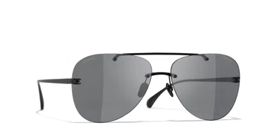 Pre-owned Chanel Woman Sunglasses Pilot Sunglasses Ch4285t In Dark Grey