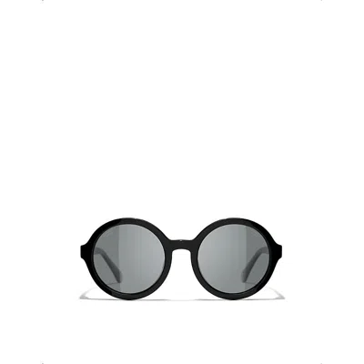 Pre-owned Chanel Womens Brown Round-frame Sunglasses