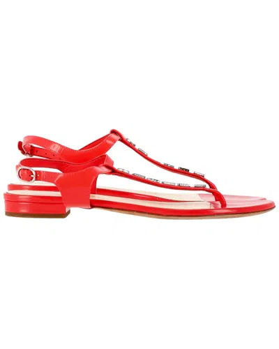 Pre-owned Chanel Women's Calfskin Leather Logo T-strap Sandal (authentic Pre-loved)