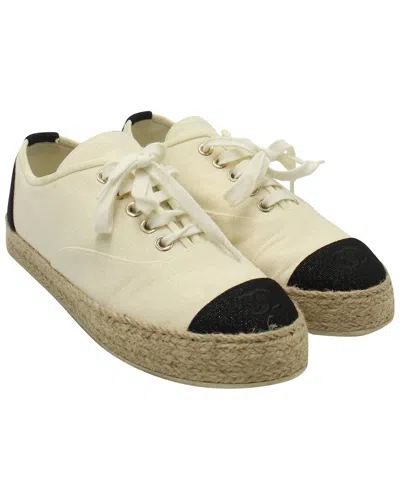 Pre-owned Chanel Women's Canvas Riviera Espadrille Sneaker (authentic Pre-loved)