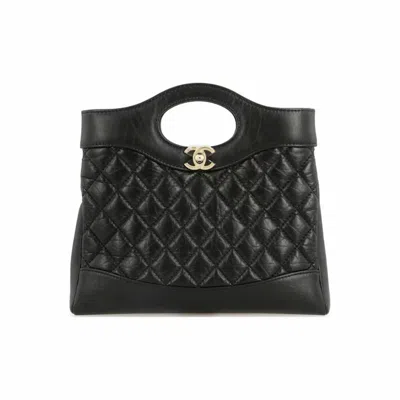 Pre-owned Chanel Women's  24s Mini 31 Bag In Black/glod
