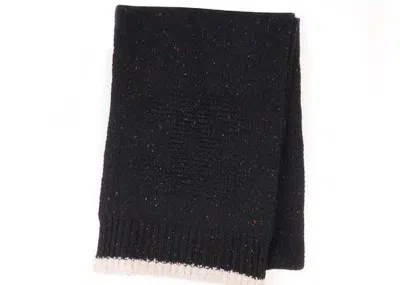 Pre-owned Chanel Women's  Cc Logo Cashmere Scarf In Black