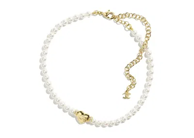 Pre-owned Chanel Women's  Choker In Gold/pearly White/crystal (abd081 B16158 Nw376) In Multi