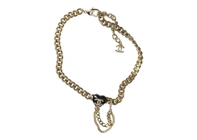 Pre-owned Chanel Women's  Choker Necklace Ab9405 In Gold/black