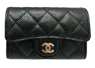 Pre-owned Chanel Women's  Classic Card Holder Ap0214 In Black