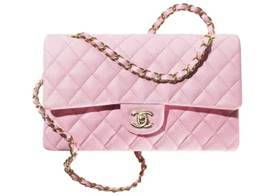 Pre-owned Chanel Women's  Classic Flap Handbag Medium 22s Calfskin In Pink
