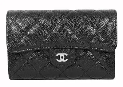 Pre-owned Chanel Women's  Classic Medium Flap Wallet In Black (ap0232)