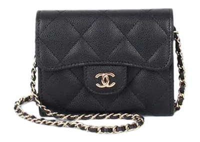 Pre-owned Chanel Women's  Classic Mini Chain Wallet In Black (ap0238/y33352/c3906)