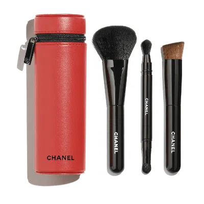 Pre-owned Chanel Women's  Codes Couleur Limitededition Collection Of 3 Essential Brushes In 121/première Dame