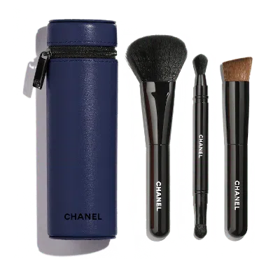 Pre-owned Chanel Women's  Codes Couleur Limitededition Collection Of 3 Essential Brushes In 127/fugueuse