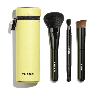 Pre-owned Chanel Women's  Codes Couleur Limitededition Collection Of 3 Essential Brushes In 129/ovni