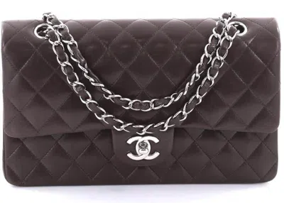 Pre-owned Chanel Women's  Double Flap Diamond Quilted Medium In Dark Brown
