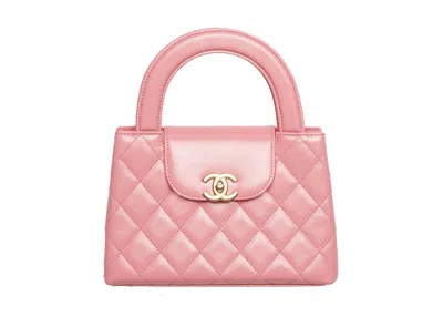 Pre-owned Chanel Women's  Kelly Mini Shopping Bag Mini 23k Shiny Aged Calfskin In Coral Pink