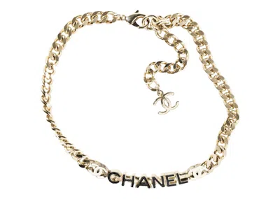 Pre-owned Chanel Women's  Metal Necklace In Gold/black/white In Multi