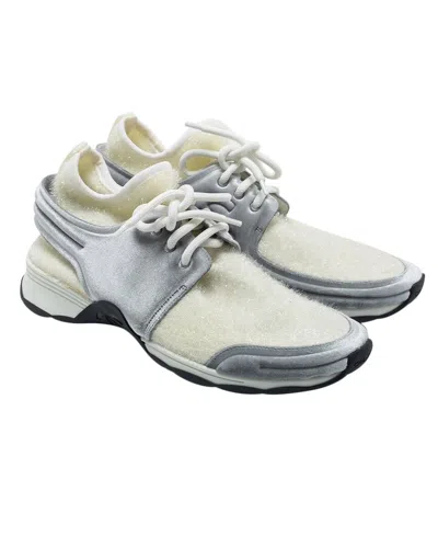 Pre-owned Chanel Women's Corduroy & Stretch Fabric Sneaker, Size 40.5 (authentic Pre-  Owned)