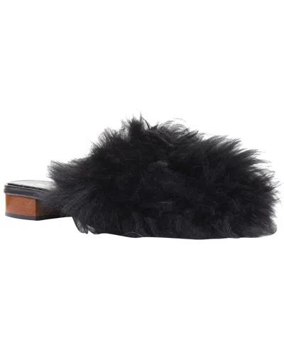 Pre-owned Chanel Women's Fur Cc Logo Mongolian Lamb Fur Fluffy Slipper (authentic Pre-  Loved)
