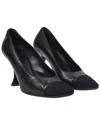 Chanel Women's Leather Interlocking Cc Sculptured Heel Pump (authentic Pre-  Loved) In Black