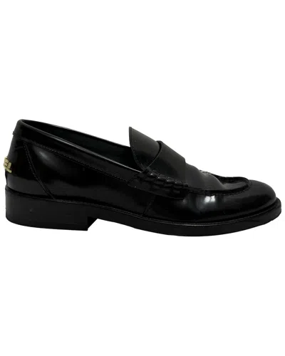 Pre-owned Chanel Women's Leather Shiny Logo Loafer (authentic Pre-loved)
