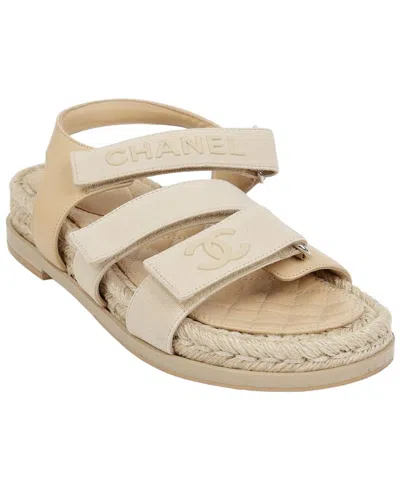 Pre-owned Chanel Women's Leather Velcro Rope Sandal (authentic Pre-loved)