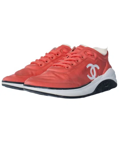 Pre-owned Chanel Women's Lycra Cc Logo Low Top Trainer (authentic Pre-loved)