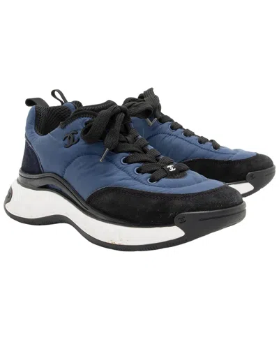 Pre-owned Chanel Women's Nylon, Suede Cc Sneaker (authentic Pre-loved)