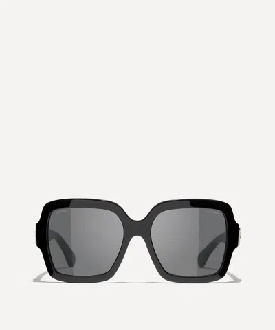 Pre-owned Chanel Oversized Square Sunglasses In Black