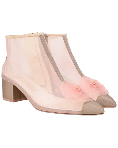 Pre-owned Chanel Women's Polyester Camellia Flower-embellished Bootie (authentic Pre-  Loved)