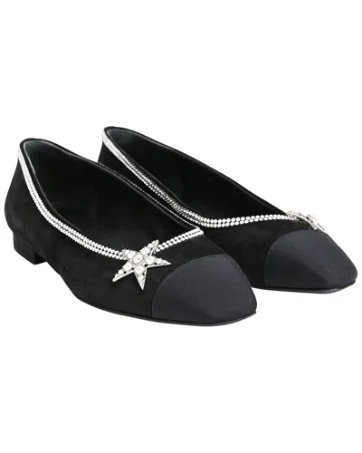 Pre-owned Chanel Women's Suede Cap Toe Star Ballet Flat (authentic Pre-loved)