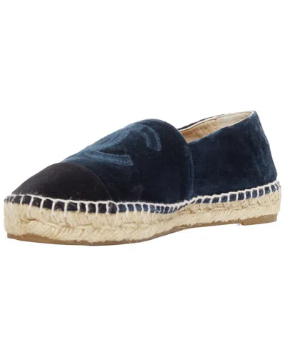 Pre-owned Chanel Women's Velvet Espadrille (authentic Pre-loved)