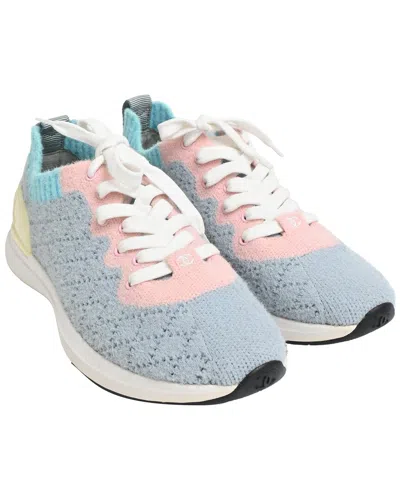 Pre-owned Chanel Women's Wool Patterned-knit Low-top Sneaker (authentic Pre-loved)