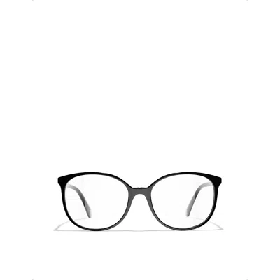 Pre-owned Chanel Womens Black Ch3432 Pantos-frame Acetate Optical Glasses