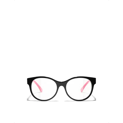Pre-owned Chanel Womens Black Ch3471 Pantos-frame Acetate Optical Glasses