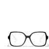 Chanel Womens Ch3473 Square-frame Acetate Optical Glasses Black In Black
