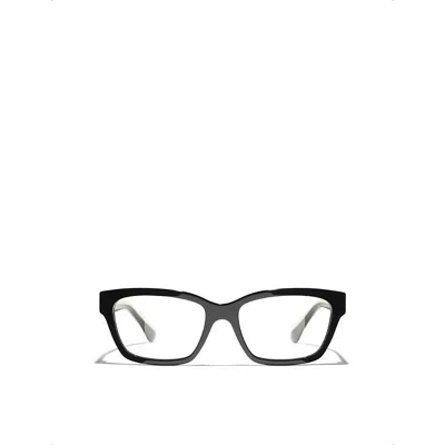 Chanel Womens Black Ch3503b Rectangle-frame Acetate Sunglasses