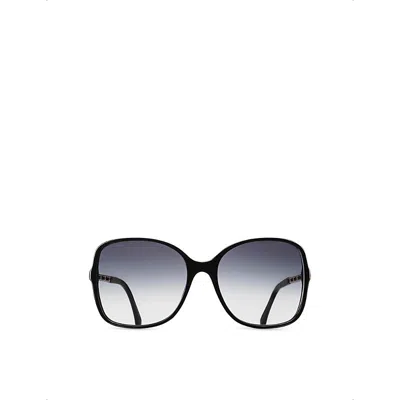 Pre-owned Chanel Womens Ch5210q Square-frame Acetate Sunglasses Black