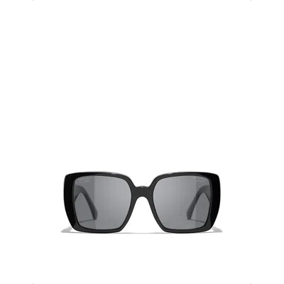 Chanel Womens Black Ch5541 Polarised Square-frame Acetate Sunglasses